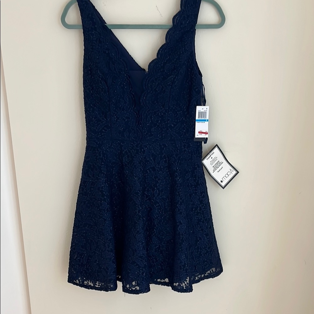 Navy Lace Sleeveless Dress